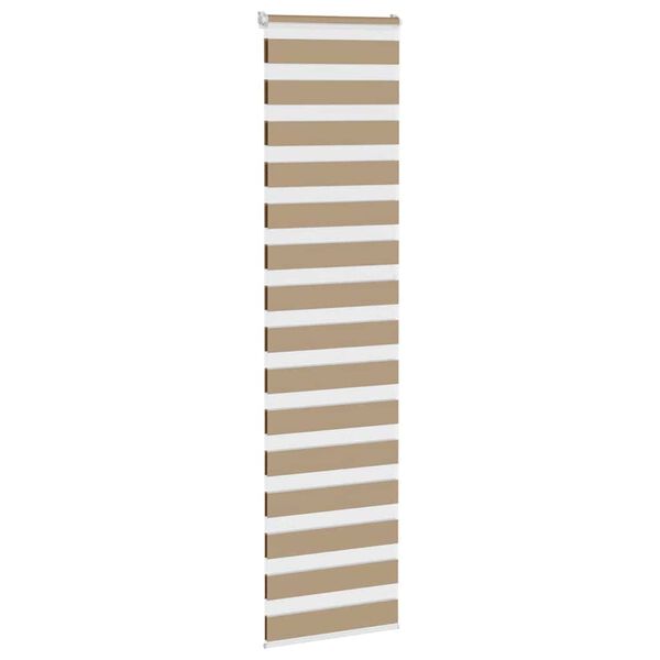 vidaXL Zebra Blind Sand Brown 60x200 cm Fabric Width 55.9 cm Polyester