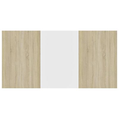 vidaXL Dining Table White and Sonoma Oak 160x80x76 cm Engineered Wood
