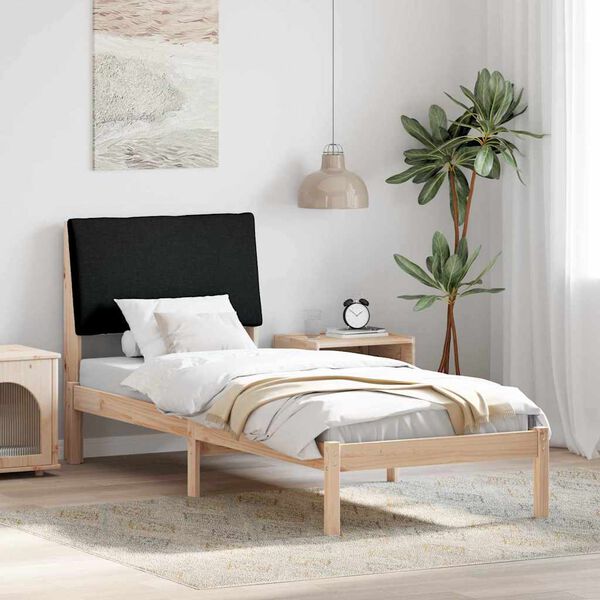 vidaXL Bed frame Brown and black 80 x 200 cm Solid pine wood
