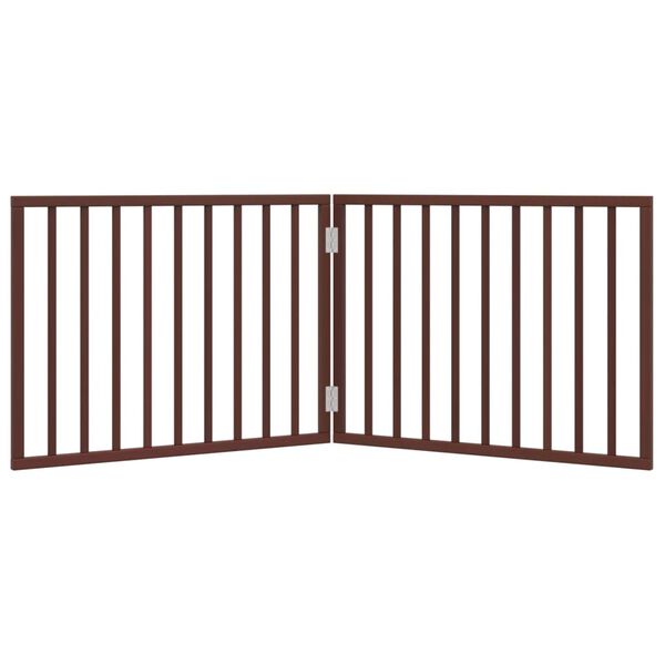 vidaXL Dog Gate Foldable 2 Panels Brown 160 cm Poplar Wood