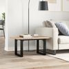 vidaXL Coffee Table O-Frame 80x50x40.5 cm Solid Wood Pine and Steel
