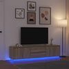 vidaXL TV Cabinet with LED Lights Sonoma Oak 193.5x41x50 cm