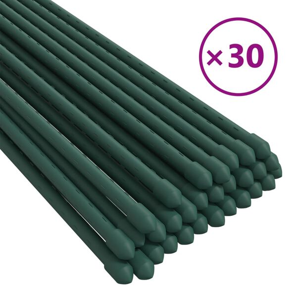 vidaXL Garden Plant Stakes 30 pcs Green 90 cm Steel