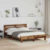vidaXL Bed Frame with Headboard Old Wood 140 x 200 cm Engineered Wood