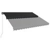 vidaXL Manual Retractable Awning with LED 450x300 cm Anthracite