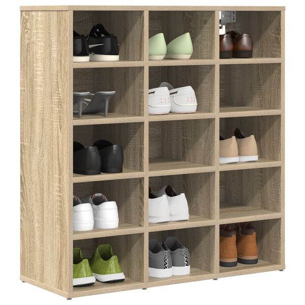 vidaXL Shoe Cabinet Sonoma Oak 77.5 x 30 x 83.5 cm Engineered Wood