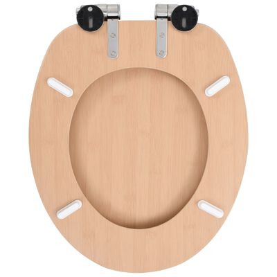 vidaXL WC Toilet Seats 2 pcs with Soft Close Lids MDF Bamboo Design