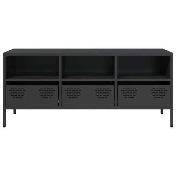 vidaXL TV Cabinet Black 101.5x39x43.5 cm Cold-rolled Steel