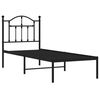 vidaXL Metal Bed Frame without Mattress with Headboard Black 75x190cm