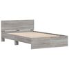 vidaXL Bed Frame with Headboard and LED Grey Sonoma 140x190 cm