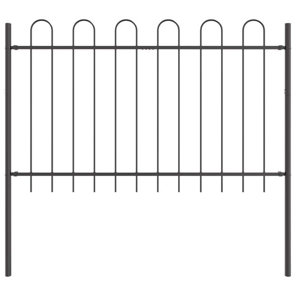 vidaXL Garden Fence Grey 1.7 x 0.8 m Powder-coated Steel