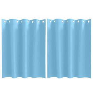 vidaXL Blackout Curtains with Rings 2 pcs Light Blue 140 x 140 cm