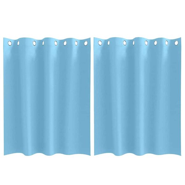 vidaXL Blackout Curtains with Rings 2 pcs Light Blue 140 x 140 cm