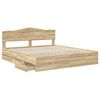 vidaXL Bed Frame with Drawer Sonoma Oak 180 x 200 cm Engineer Wood