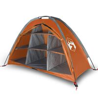 vidaXL Storage Tent 9 Compartments Grey&Orange 125x50x68 cm 185T Taffeta