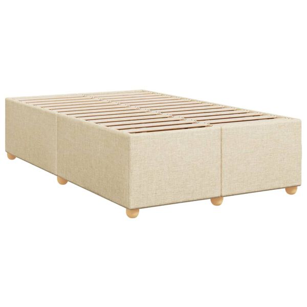 vidaXL Bed Frame without Mattress Cream 120x190 cm Small Double Fabric