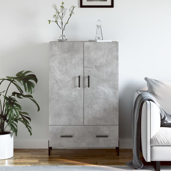 vidaXL Highboard Concrete Grey 69.5x31x115 cm Engineered Wood