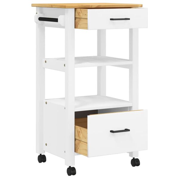 vidaXL Kitchen Trolley MONZA 48x40x88.5 cm Solid Wood Pine