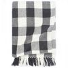 vidaXL Throw Cotton Check 220x250 cm Anthracite