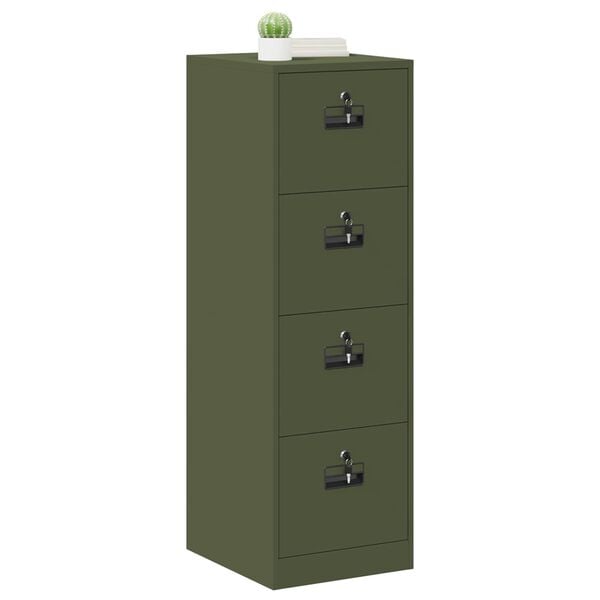vidaXL File Cabinet with Drawer 2 pcs Olive Green 44 x 50 x 139 cm