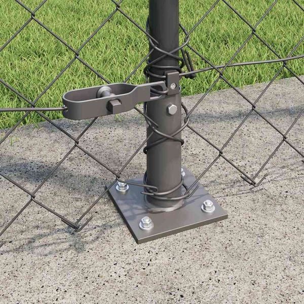 vidaXL Fence Post Grey 10 x 1.4 m (60 x 60 mm mesh) Steel and PVC