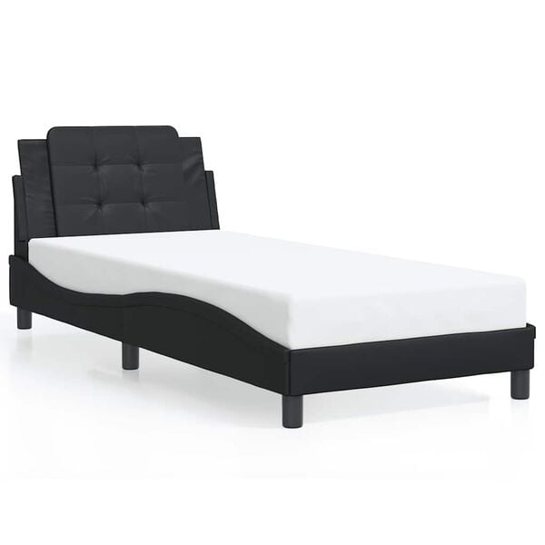 vidaXL Bed Frame without Mattress "Zadar" Black 80x200 cm Faux Leather