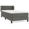 vidaXL Box Spring Bed with Mattress Dark Grey 100x200 cm Velvet