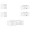 vidaXL 6 Piece TV Wall Units with LED White Engineered Wood