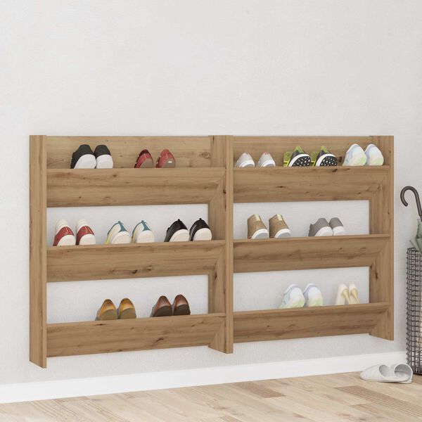 vidaXL Shoe Cabinet 2 pcs Artisan Oak 85 x 18 x 90 cm Engineered Wood