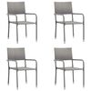 vidaXL 5 Piece Garden Dining Set Grey Poly Rattan