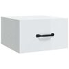 vidaXL Wall-mounted Bedside Cabinet High Gloss White 35x35x20 cm