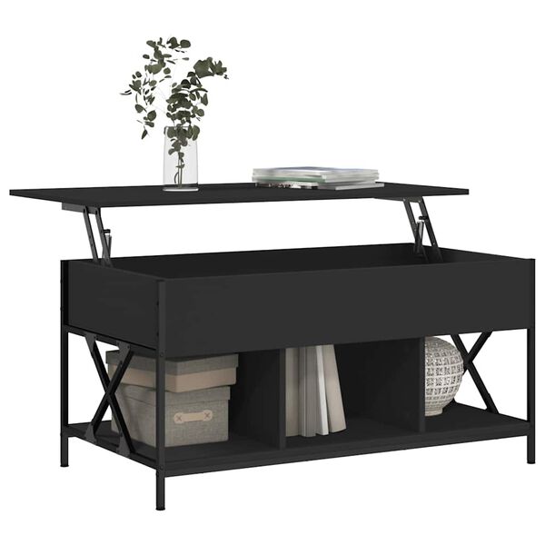 vidaXL Coffee Table Black 100x55x50 cm Engineered Wood and Metal
