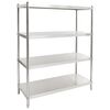 vidaXL 4-Tier Kitchen Shelf 120x50x155 cm Stainless Steel