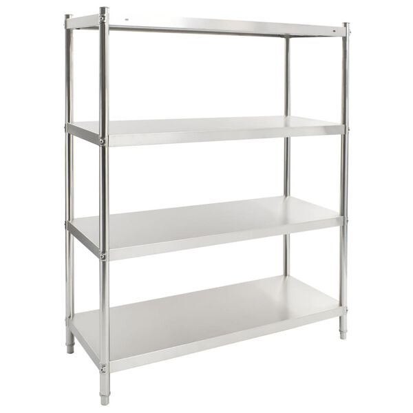 vidaXL 4-Tier Kitchen Shelf 120x50x155 cm Stainless Steel