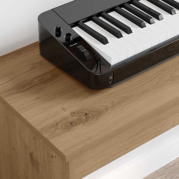 vidaXL Keyboard Stand Artisan Oak 120 x 32 x 64 cm Engineered Wood