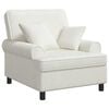 vidaXL XL Armchair with Cushions Cream 1.5 Lines Fabric
