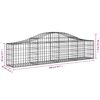 vidaXL Arched Gabion Baskets 14 pcs 200x30x40/60 cm Galvanised Iron