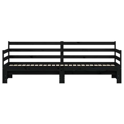 vidaXL Daybed with Trundle Black 80x200 cm Solid Wood Pine
