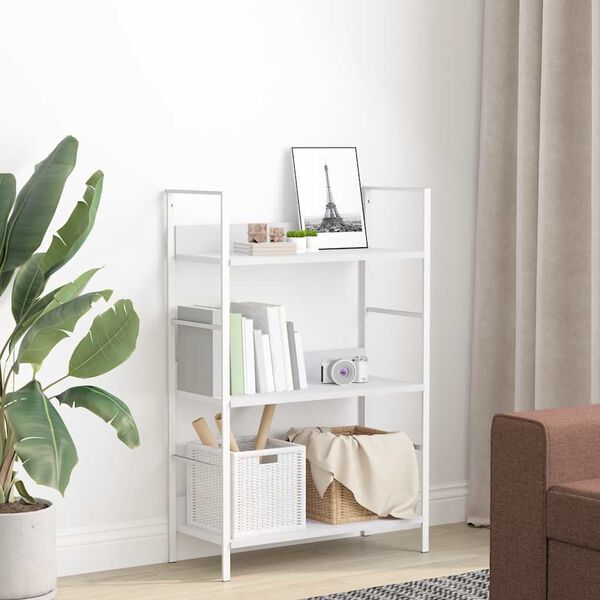 vidaXL 3-Layer Book Shelf White 60x27.6x90.5 cm Engineered Wood