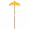vidaXL Parasol with Base Yellow 95 x 95 x 260 cm Cotton and Wood