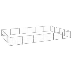 vidaXL Dog Kennel Silver 24 m&sup2; Steel