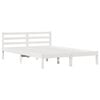 vidaXL Bed Frame White 215.5 x 145.5 x 69.5 cm Solid Pine Wood