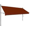 vidaXL Manual Retractable Awning with LED 350 cm Orange and Brown