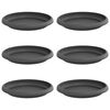 vidaXL Round Flower Tray 6 pcs Black &Oslash; 14 x 2 cm Plastic