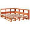 vidaXL Bookcase Bed without Mattress Wax Brown 135x190cm Solid Wood Pine