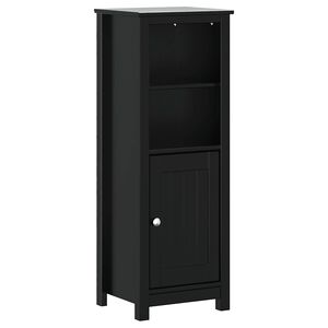 vidaXL Bathroom Cabinet "BERG" Black 40x34x110 cm Solid Wood Pine