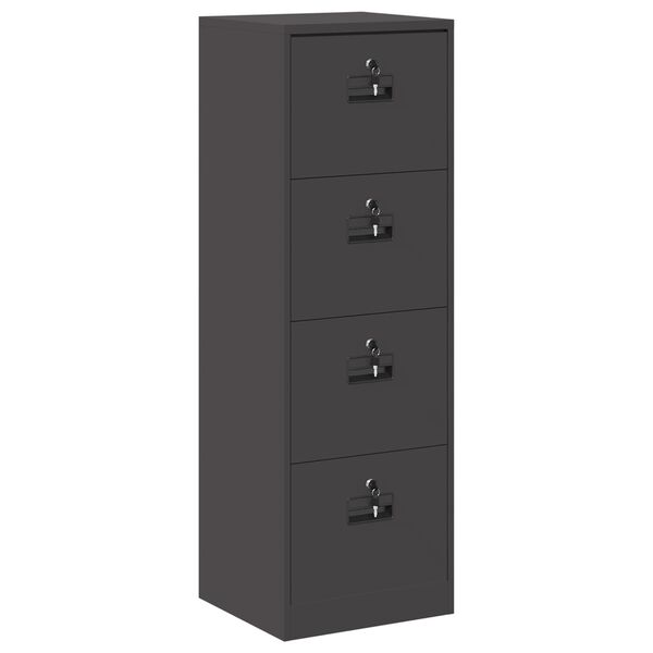 vidaXL File Cabinet Black 45.5 x 42 x 139 cm Cold-Rolled Steel