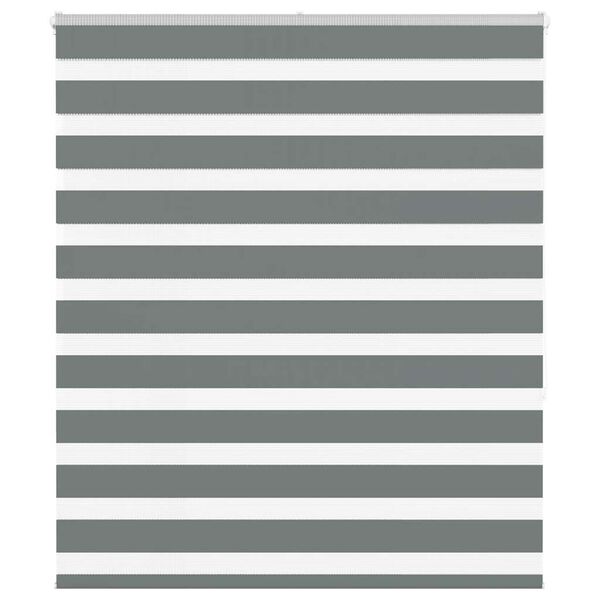 vidaXL Zebra Blind Dark Grey 130x150 cm Fabric Width 125.9 cm Polyester