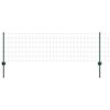 vidaXL Euro Fence with Post 50 x 0.6 m PVC-Coated Steel Green Mesh