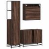 vidaXL 3&nbsp;Piece Bathroom Furniture Set&nbsp;Brown Oak Engineered Wood